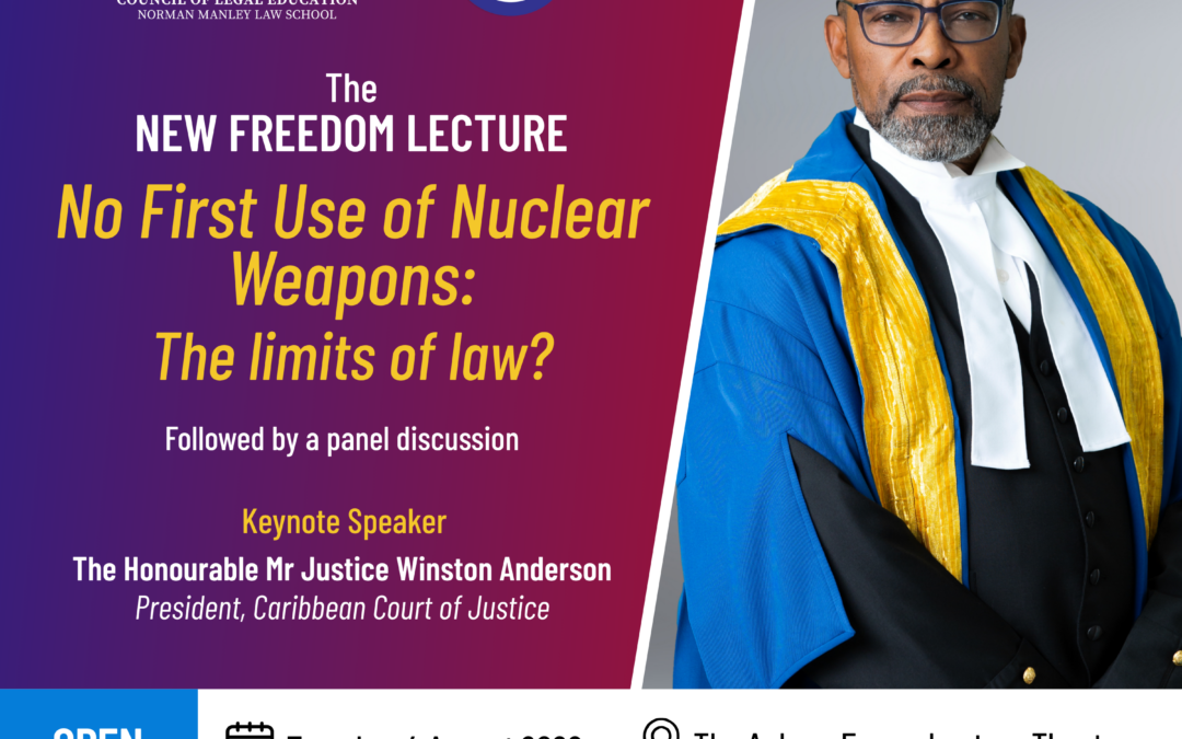 CCJ President to Present Key Note Address at New Freedom Lecture Event in Jamaica